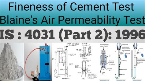 blaine air permeability test procedure calculations|blaine fineness of portland cement.